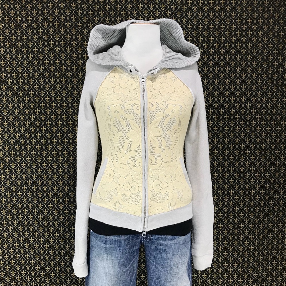 Free People Lace Accented Hoodie